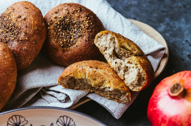 Za'atar Brötchen mit Kichererbsen-Vorteig