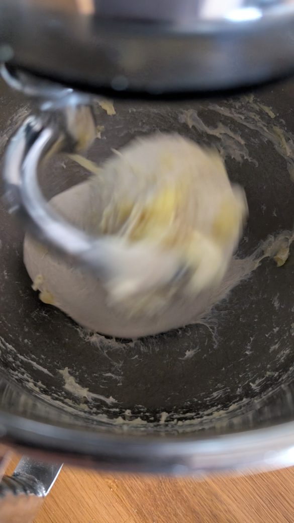 Kartoffel-Bier-Ciabatta ausgekneteter Teig
