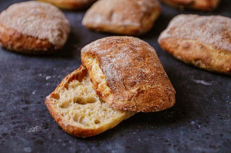 No Knead Ciabatta mit Kartoffel